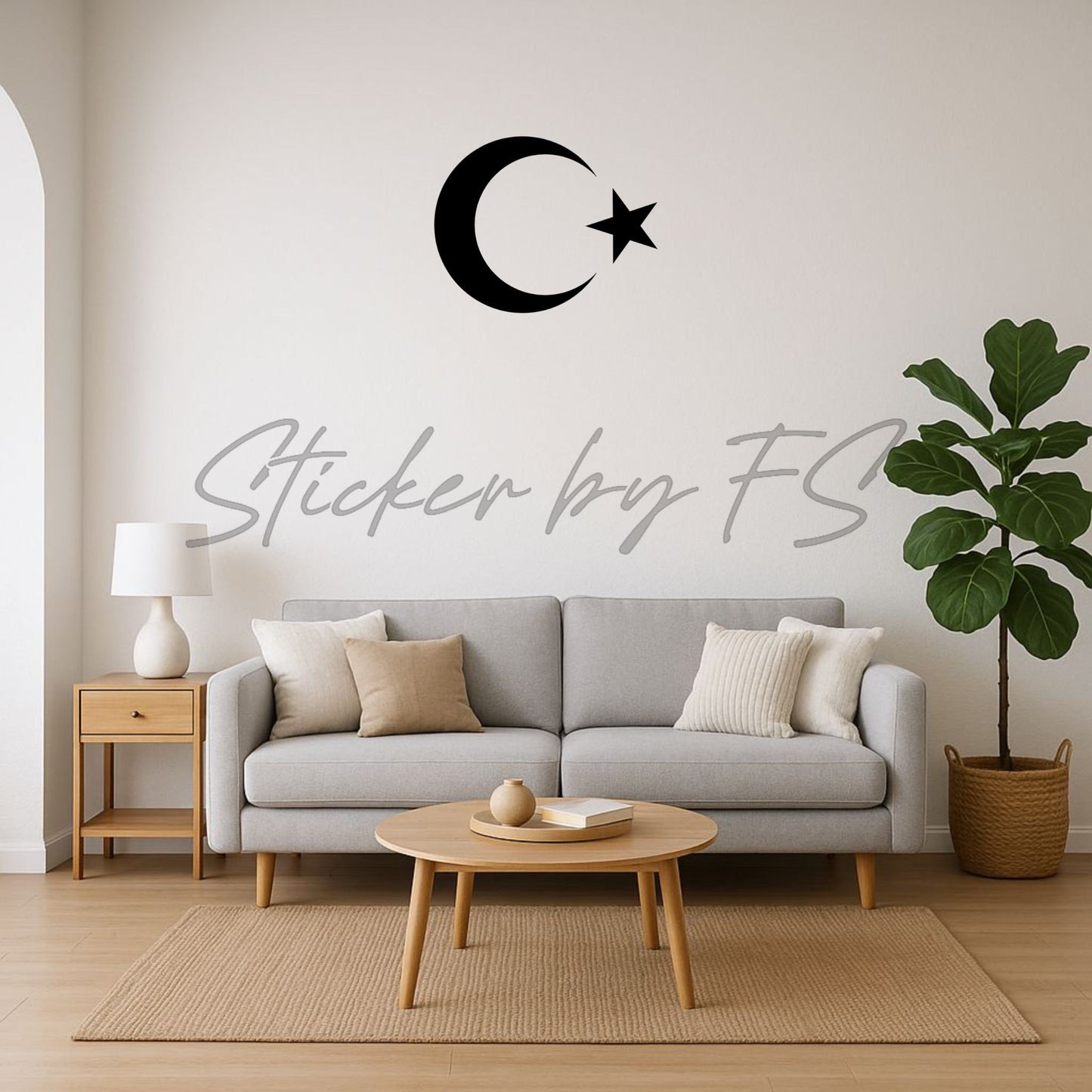 Ay Yıldız Wandtattoo – Türkischer Halbmond mit Stern als Wandsticker
