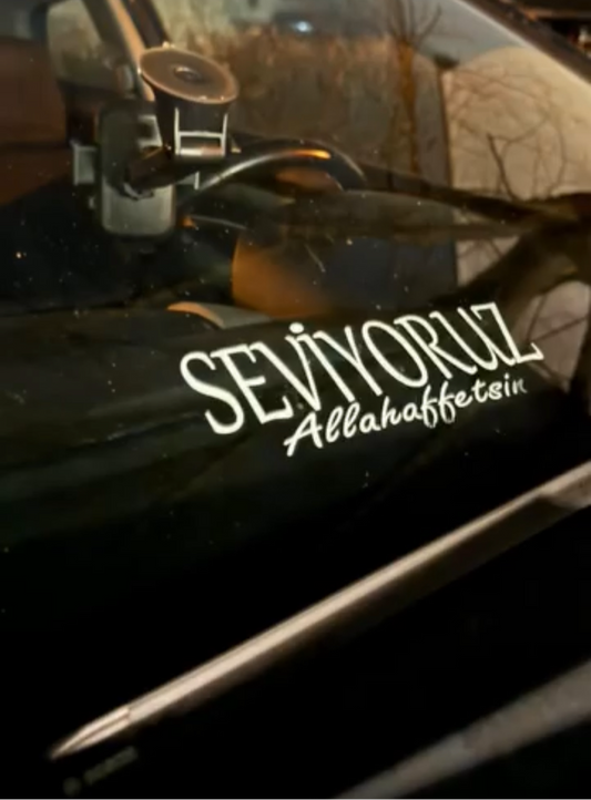 Seviyoruz Allahaffetsin Aufkleber, wetterfest, ideal für Autos, Motorräder, Fensterscheiben und Laptops