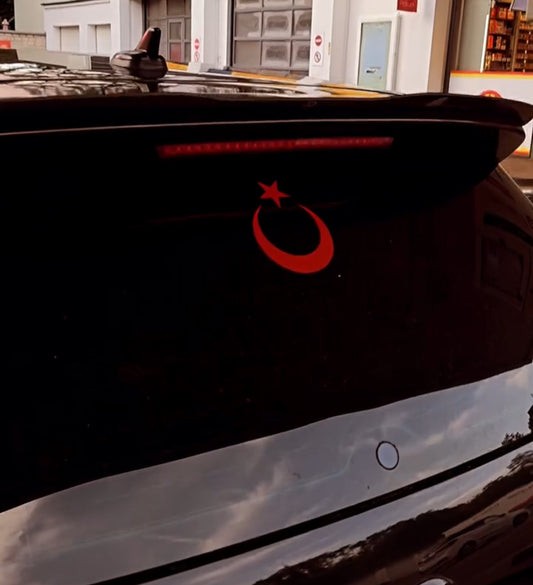 Ay Yıldız Aufkleber, wetterfest, ideal für Autos, Motorräder, Fensterscheiben und Laptops