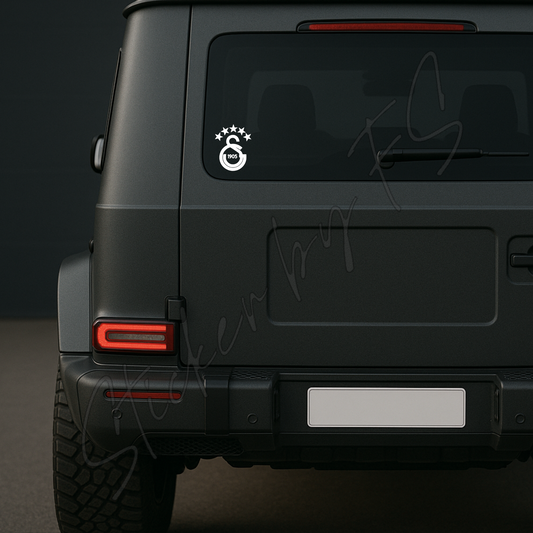Galatasaray beş yıldız Aufkleber, wetterfest, ideal für Autos, Motorräder, Fensterscheiben und Laptops