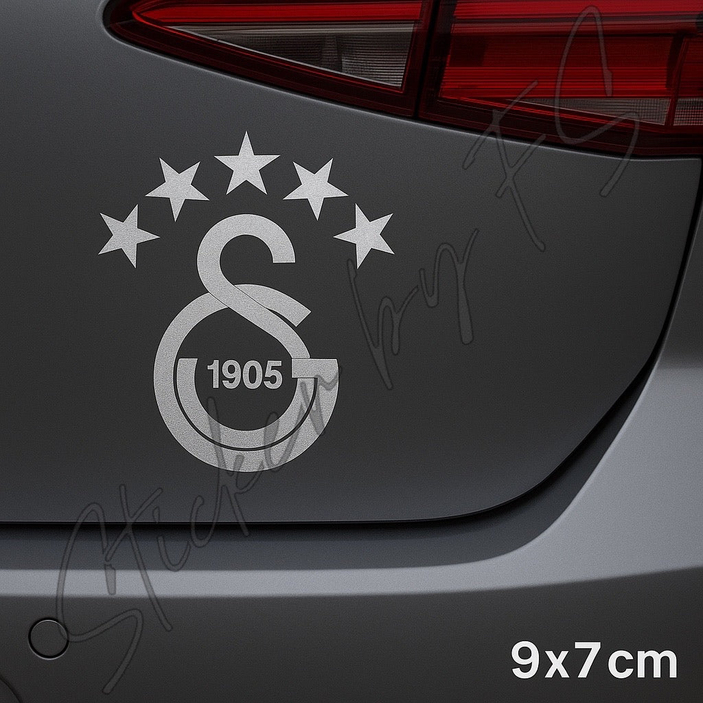 Galatasaray beş yıldız Aufkleber, wetterfest, ideal für Autos, Motorräder, Fensterscheiben und Laptops