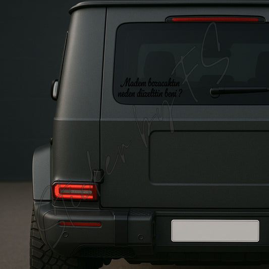 Schwarzer Autoaufkleber mit Blok 3 Zitat für die Heckscheibe. Wetterfester Sticker für individuelle Fahrzeugdekoration.