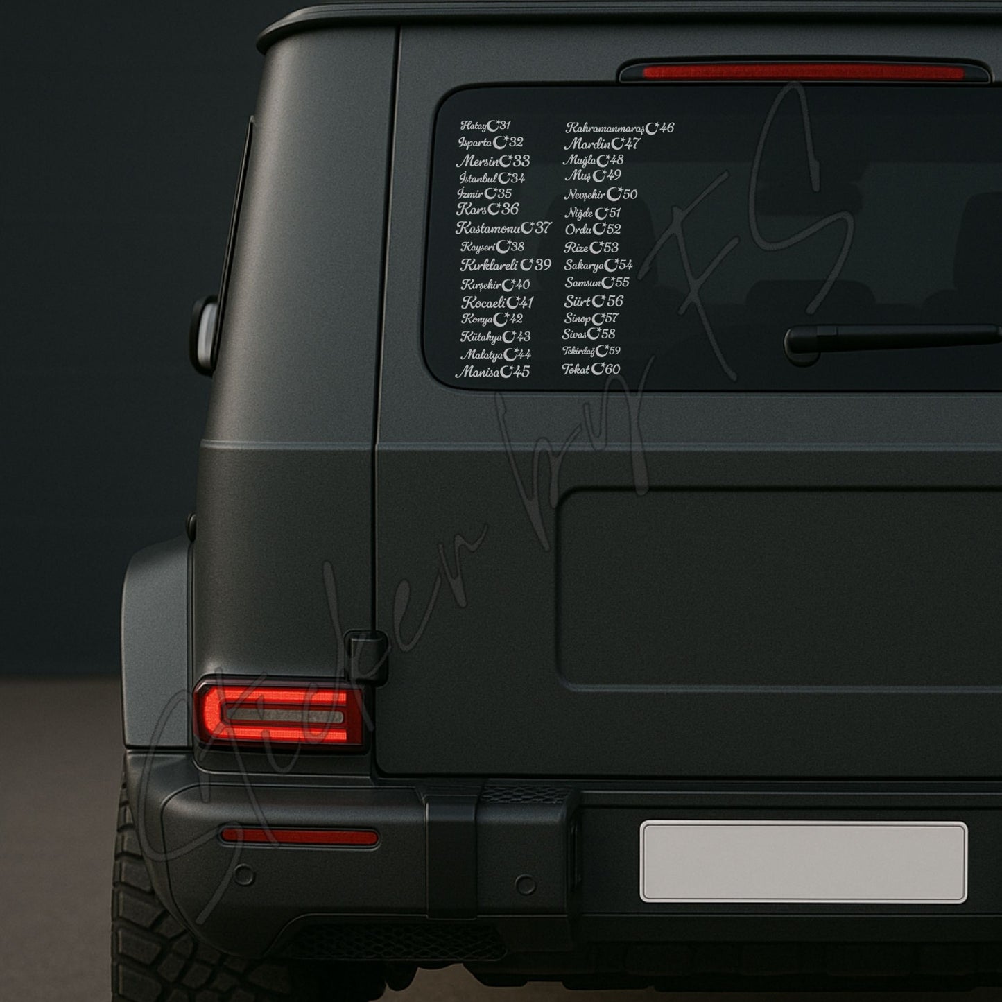 Memleket 31-60 Aufkleber, wetterfest, ideal für Autos, Motorräder, Fensterscheiben und Laptops