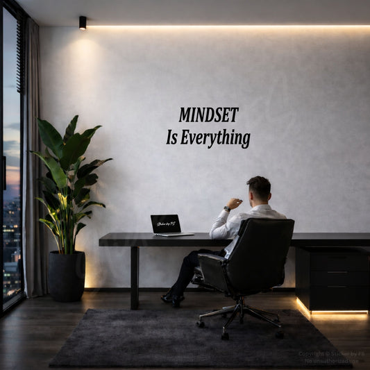 MINDSET Is Everything Wandtattoo als inspirierender Wandtattoo-Spruch im modernen Wohnraum
