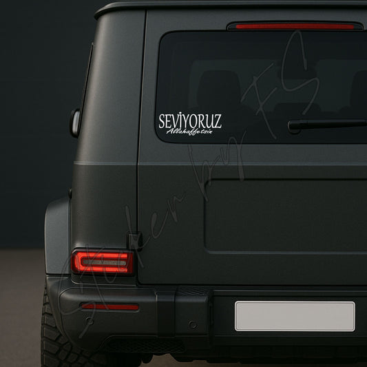 Seviyoruz Allahaffetsin Aufkleber, wetterfest, ideal für Autos, Motorräder, Fensterscheiben und Laptops
