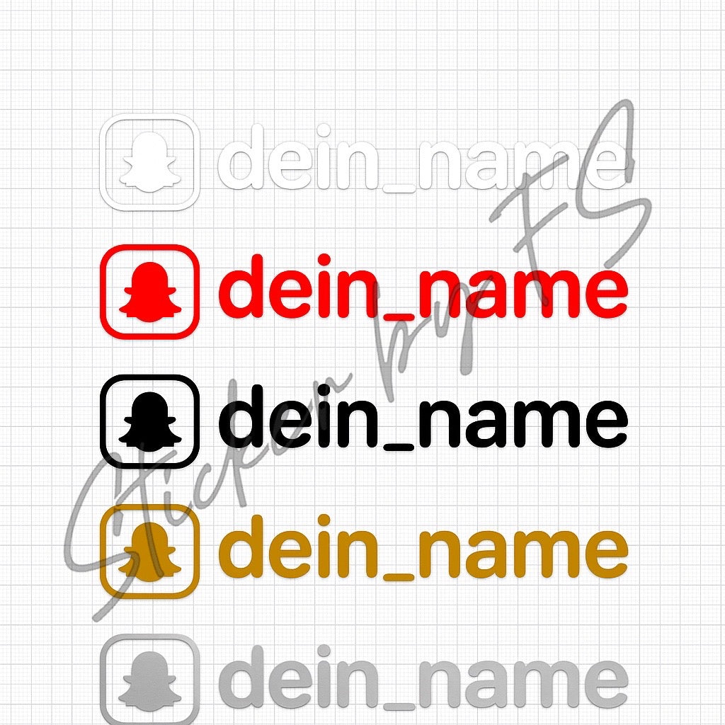 Snapchat Name Sticker Aufkleber Autosticker Carsticker Social Media