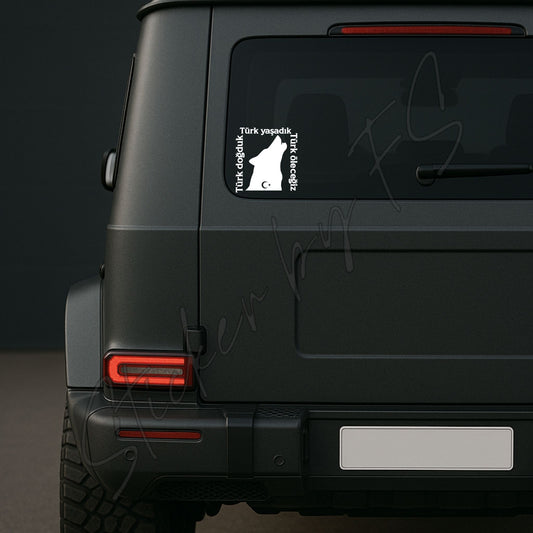 Türk doğduk, Türk yaşadık, Türk öleceğiz Aufkleber, wetterfest, ideal für Autos, Motorräder, Fensterscheiben und Laptops