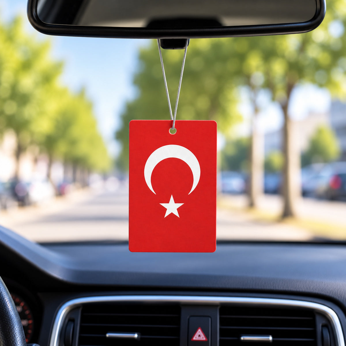 Türkische Flagge Duftbaum mit Halbmond und Stern für Auto, Wohnräume und Büro