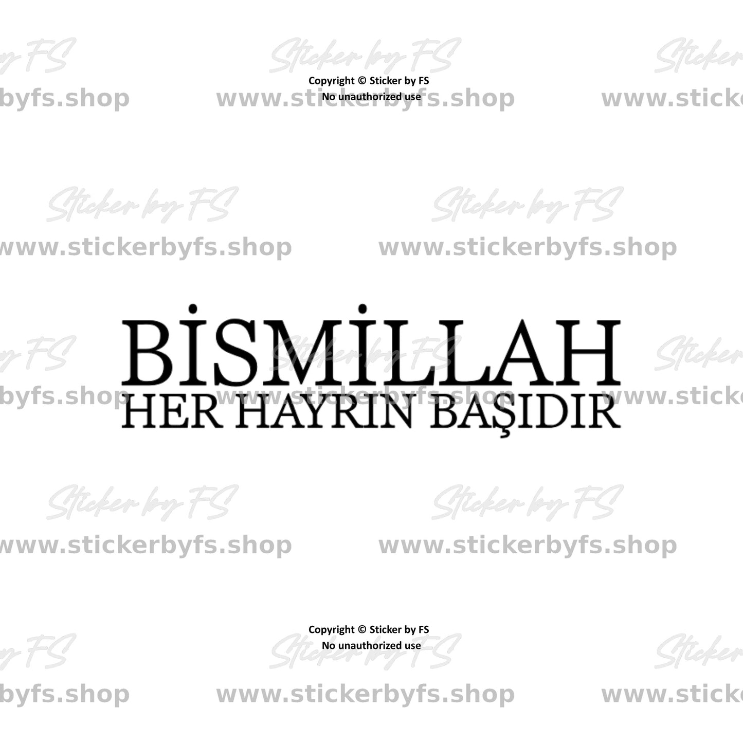 Bismillah Her Hayrin Basidir Sticker – hochwertiger Aufkleber