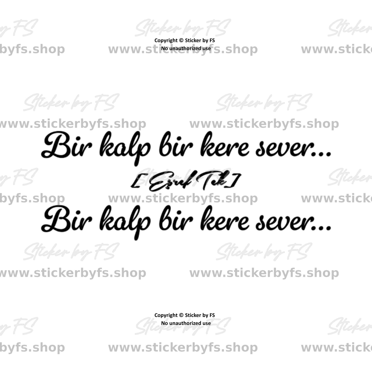 Bir kalp bir kere sever... Sticker - hochwertiger Aufkleber