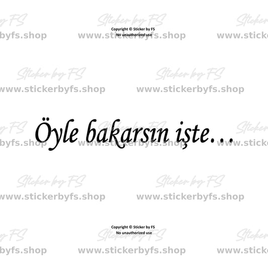 Öyle bakarsın işte… Sticker – hochwertiger Aufkleber