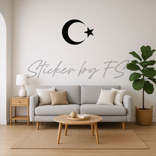 Ay Yıldız Wandtattoo – Türkischer Halbmond mit Stern als Wandsticker