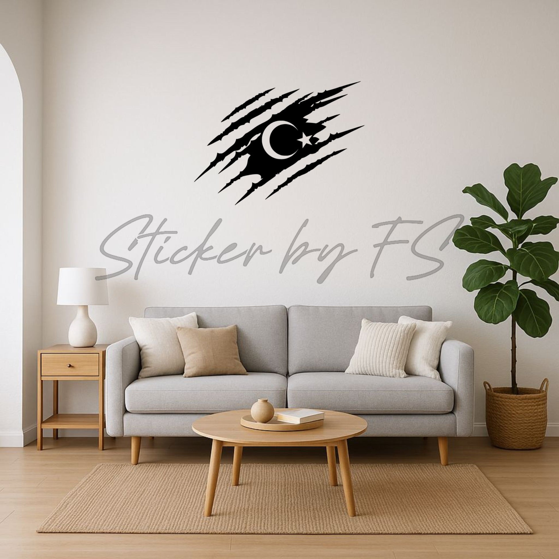 Türkischer Ay Yıldız Aufkleber im Streifen-Look – Symbol für Heimat und Stolz