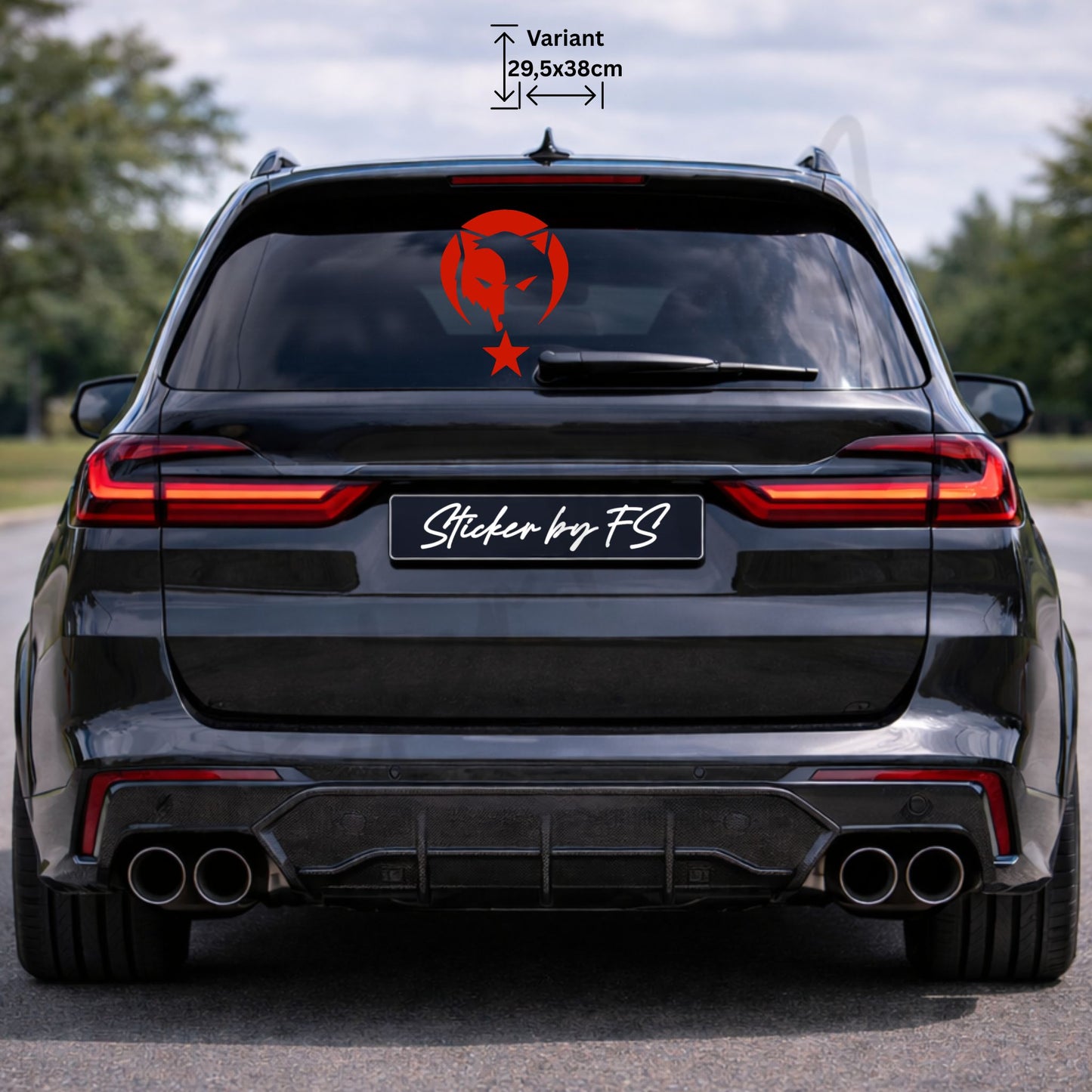 ay yıldız bozkurt sticker rot 29,5 x 38 cm – großer türkischer autoaufkleber mit bozkurt und ay yıldız motiv für auto und heckscheibe