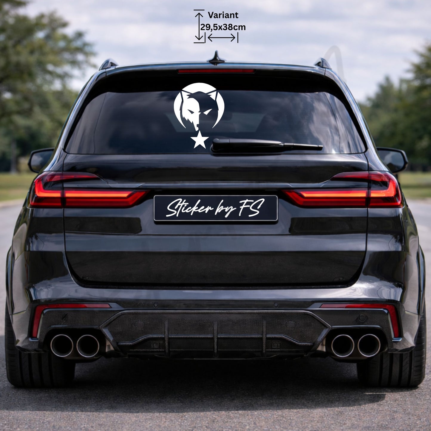 ay yıldız bozkurt sticker weiß 29,5 x 38 cm – großer türkischer heckscheibenaufkleber mit ay yıldız bozkurt für auto und glatte oberflächen