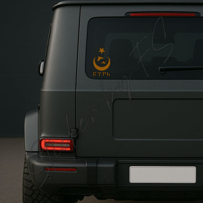 Göktürkce Ay Yildiz Bozkurt Aufkleber, wetterfest, ideal für Autos, Motorräder, Fensterscheiben und Laptops
