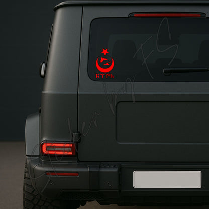 Göktürkce Ay Yildiz Bozkurt Aufkleber, wetterfest, ideal für Autos, Motorräder, Fensterscheiben und Laptops