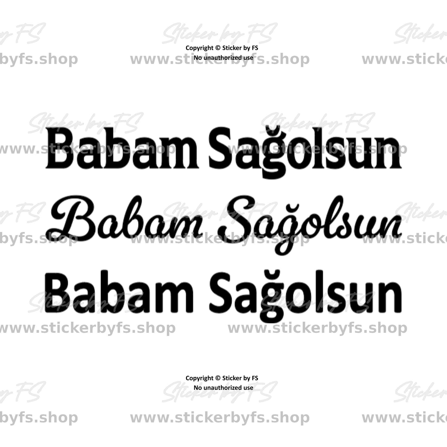 Babam Sagolsun Sticker – hochwertiger Aufkleber