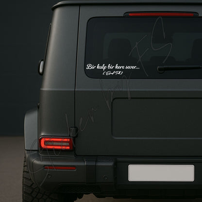 Bir kalp bir kere sever Sticker Aufkleber Autosticker Carsticker Esref Tek Esref Rüya