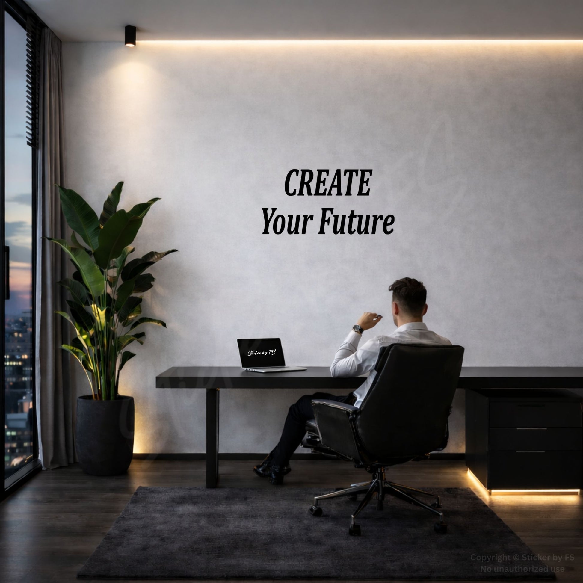 CREATE Your Future Wandtattoo als inspirierender Wandtattoo-Spruch im modernen Wohnraum