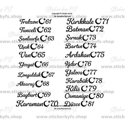 Memleket 61-81 Sticker – hochwertiger Aufkleber