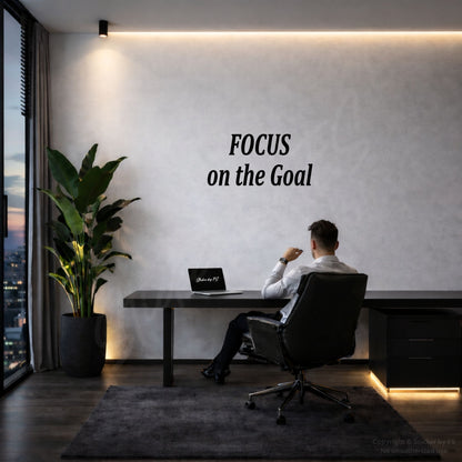 FOCUS on the Goal Wandtattoo als inspirierender Wandtattoo-Spruch im modernen Wohnraum