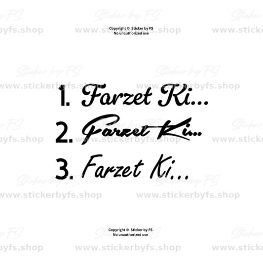 Farzet Ki Sticker – türkischer Schriftzug Aufkleber in drei Schriftarten