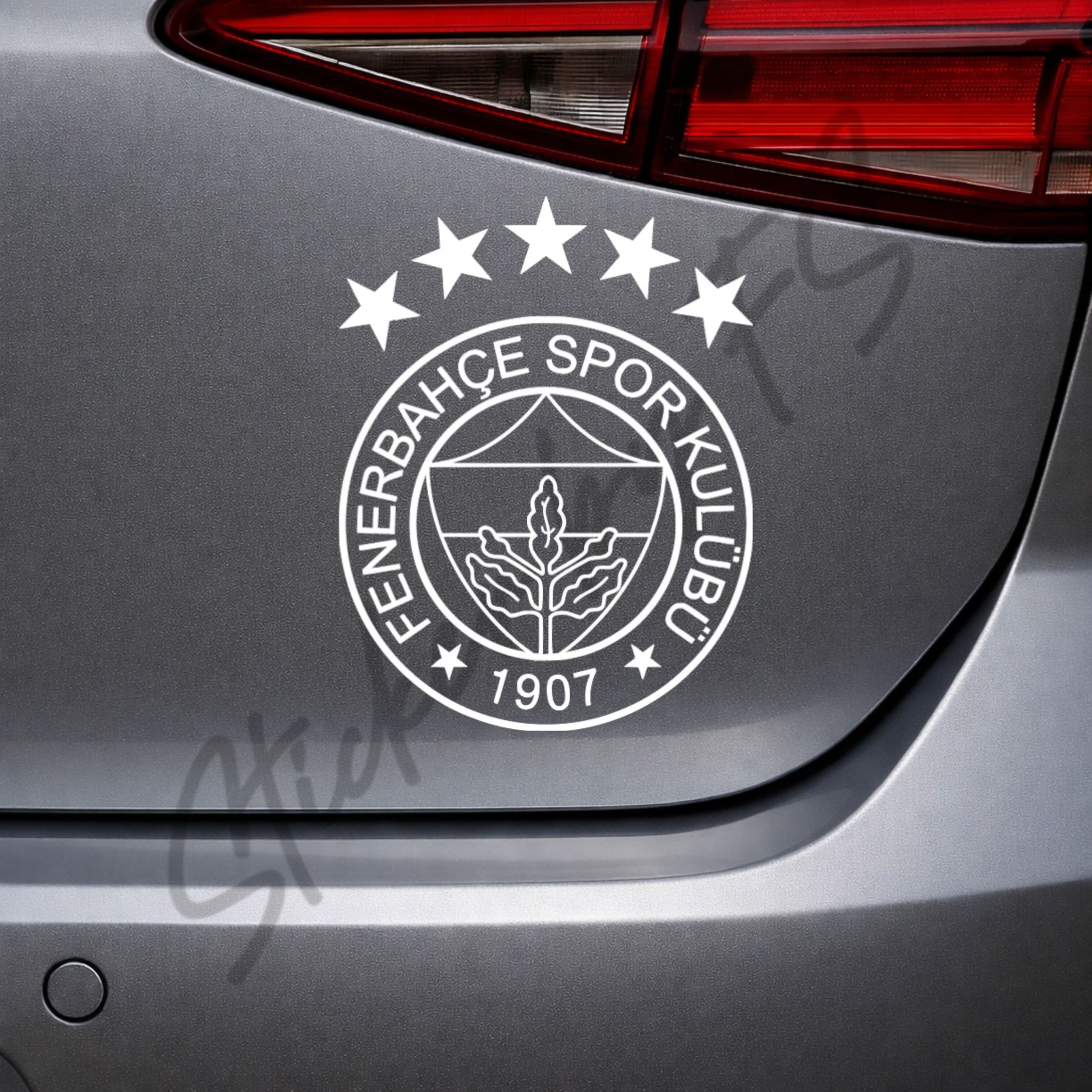 Fenerbahce Sticker auf der Heckklappe als Aufkleber für Autos der türkischen Süper Lig