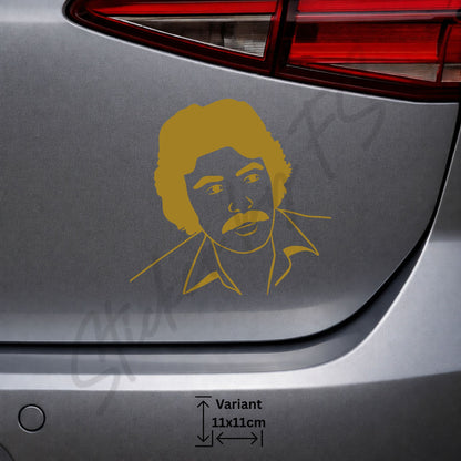 Goldener Ferdi Tayfur Porträt Sticker für Fahrzeugkarosserie und Heckscheibe