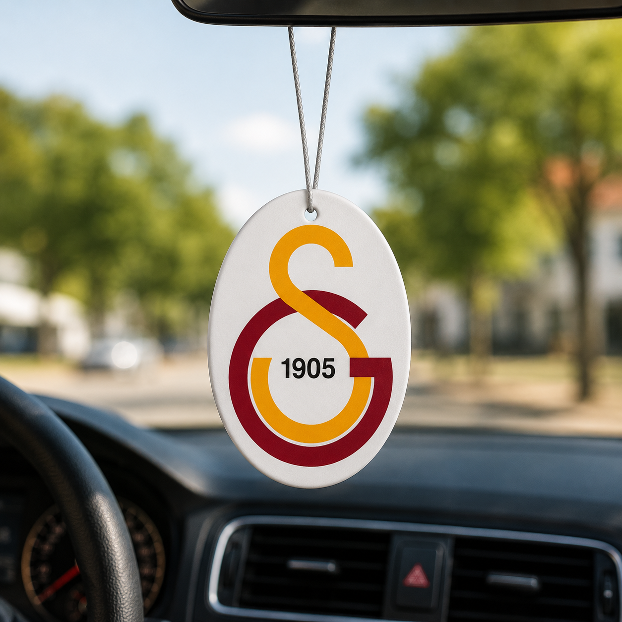 Galatasaray 1905 Duftbaum mit GS-Logo in Rot und Gelb
