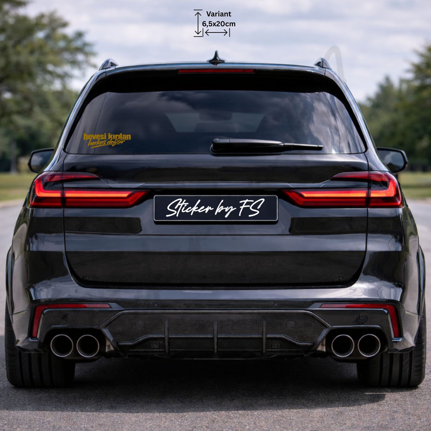 hevesi kırılan herkes değişir sticker gold 6,5 x 20 cm – türkischer autoaufkleber für heckscheibe, autoscheibe und kfz