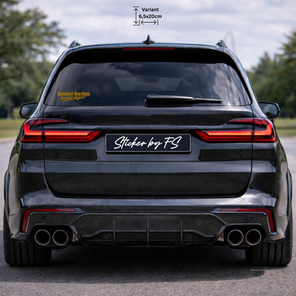 hevesi kırılan herkes değişir sticker gold 6,5 x 20 cm – türkischer autoaufkleber für heckscheibe, autoscheibe und kfz