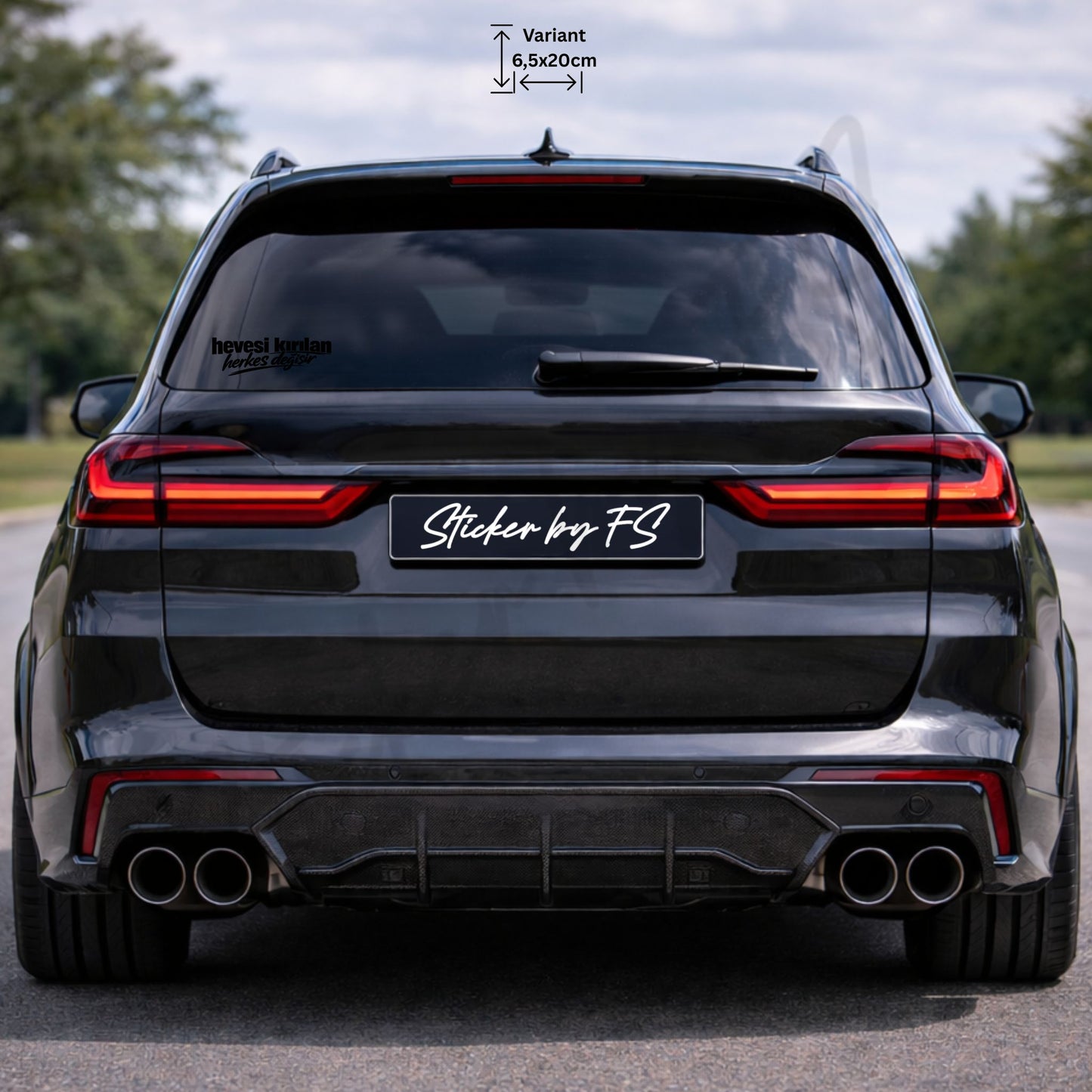 hevesi kırılan herkes değişir sticker schwarz 6,5 x 20 cm – türkischer auto sticker für heckscheibe, autoscheibe und kfz styling