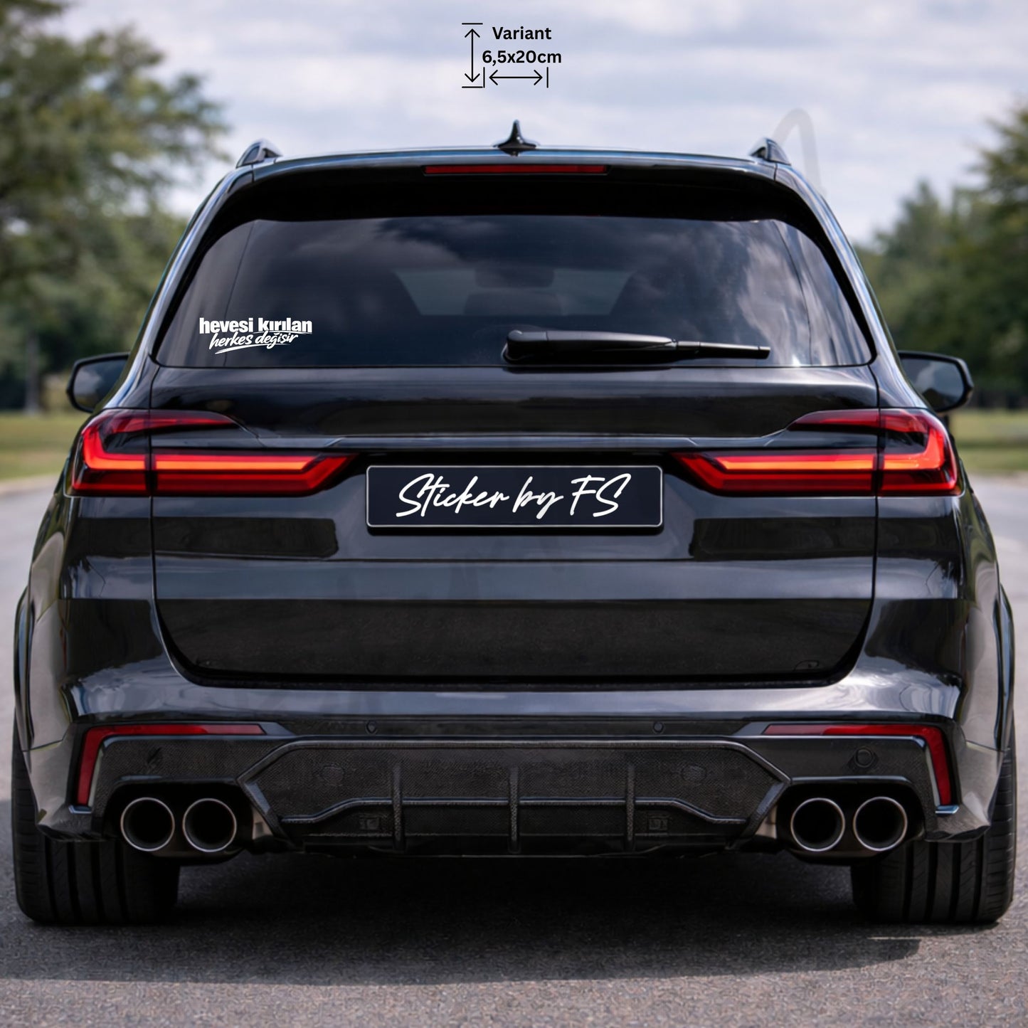 hevesi kırılan herkes değişir sticker weiß 6,5 x 20 cm – türkischer autoaufkleber für heckscheibe, autoscheibe, kfz schriftzug sticker