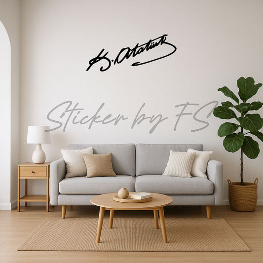 Atatürk imza Wandtattoo – Original Mustafa Kemal Atatürk Signatur als Wandsticker