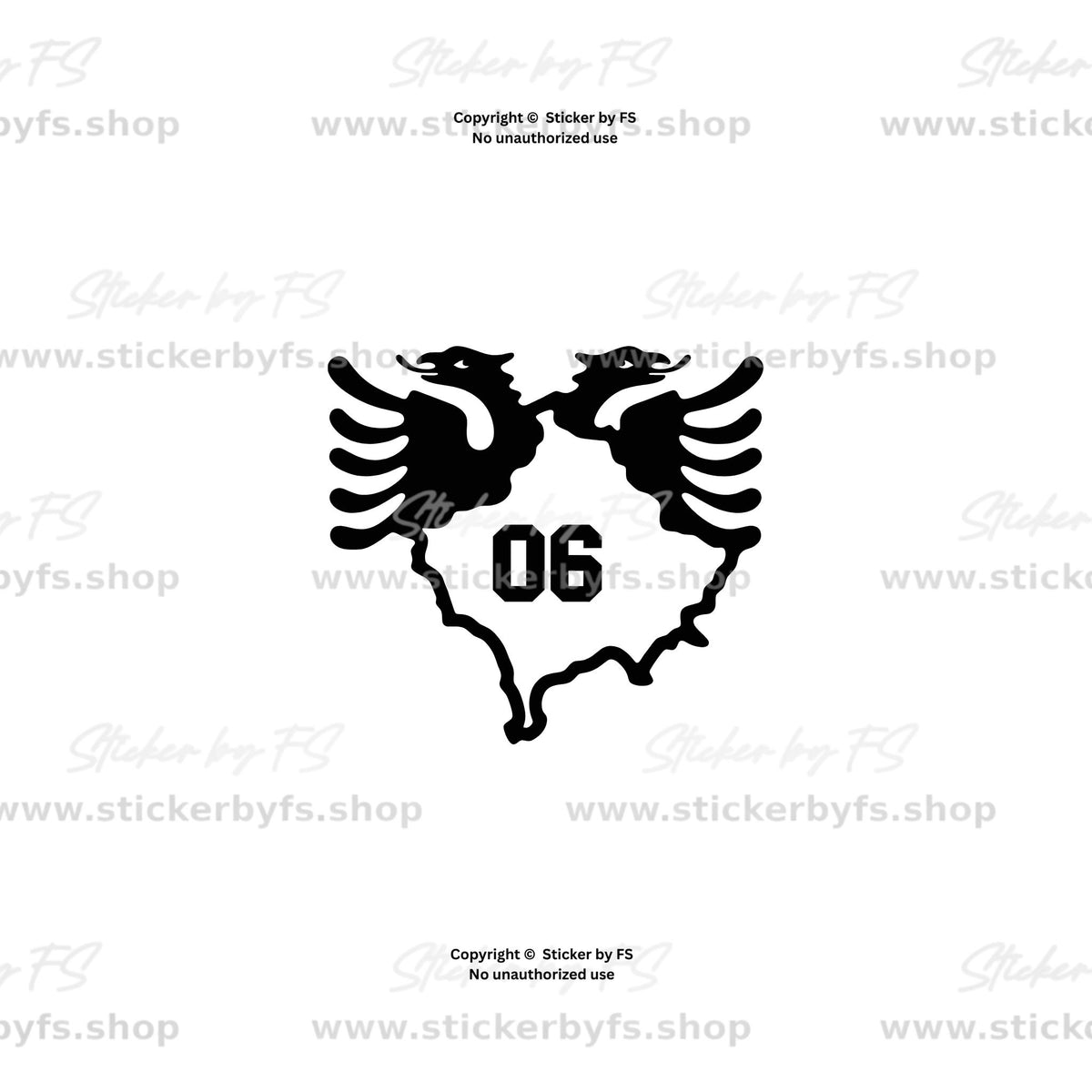 Kosovo 06 Gjilan Sticker mit albanischem Doppeladler und Kosovo Kontur als Autoaufkleber