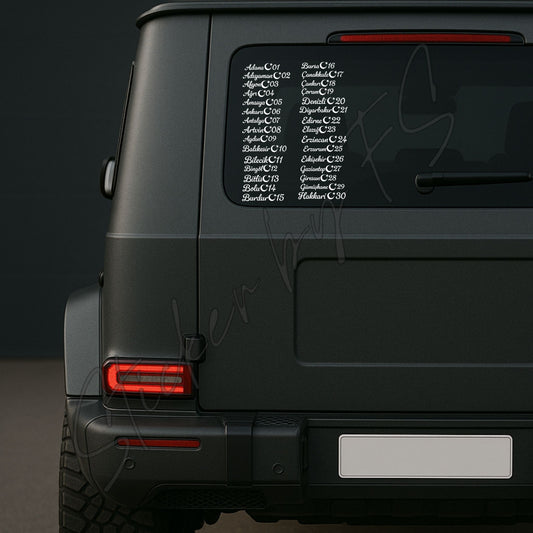Memleket Plaka Sticker Aufkleber Autosticker Carsticker Adana 01, Adıyaman 02, Afyonkarahisar 03, Ağrı 04, Amasya 05, Ankara 06, Antalya 07, Artvin 08, Aydın 09, Balıkesir 10, Bilecik 11, Bingöl 12, Bitlis 13, Bolu 14, Burdur 15, Bursa 16, Çanakkale 17, Çankırı 18, Çorum 19, Denizli 20, Diyarbakır 21, Edirne 22, Elazığ 23, Erzincan 24, Erzurum 25, Eskişehir 26, Gaziantep 27, Giresun 28, Gümüşhane 29, Hakkâri 30