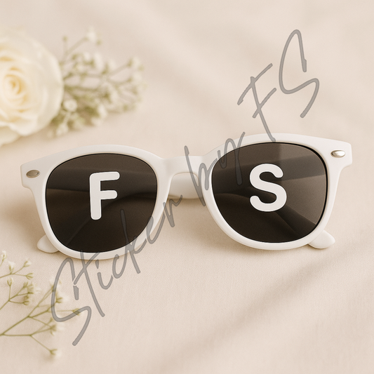 Personalisierte Sticker für Sonnenbrillen Partybrillen Hochzeitbrillen Brillen für besondere Anlässe