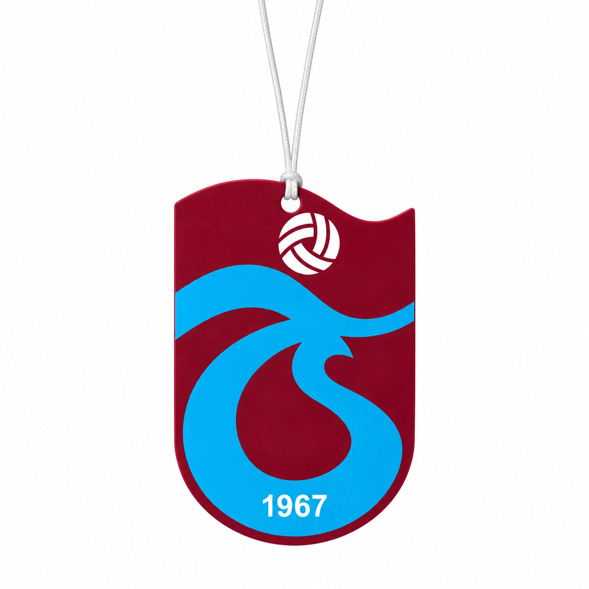 Trabzonspor Duftbaum 1967 mit Vereinsmotiv in Bordeaux und Türkis für Auto, Wohnräume und Büro