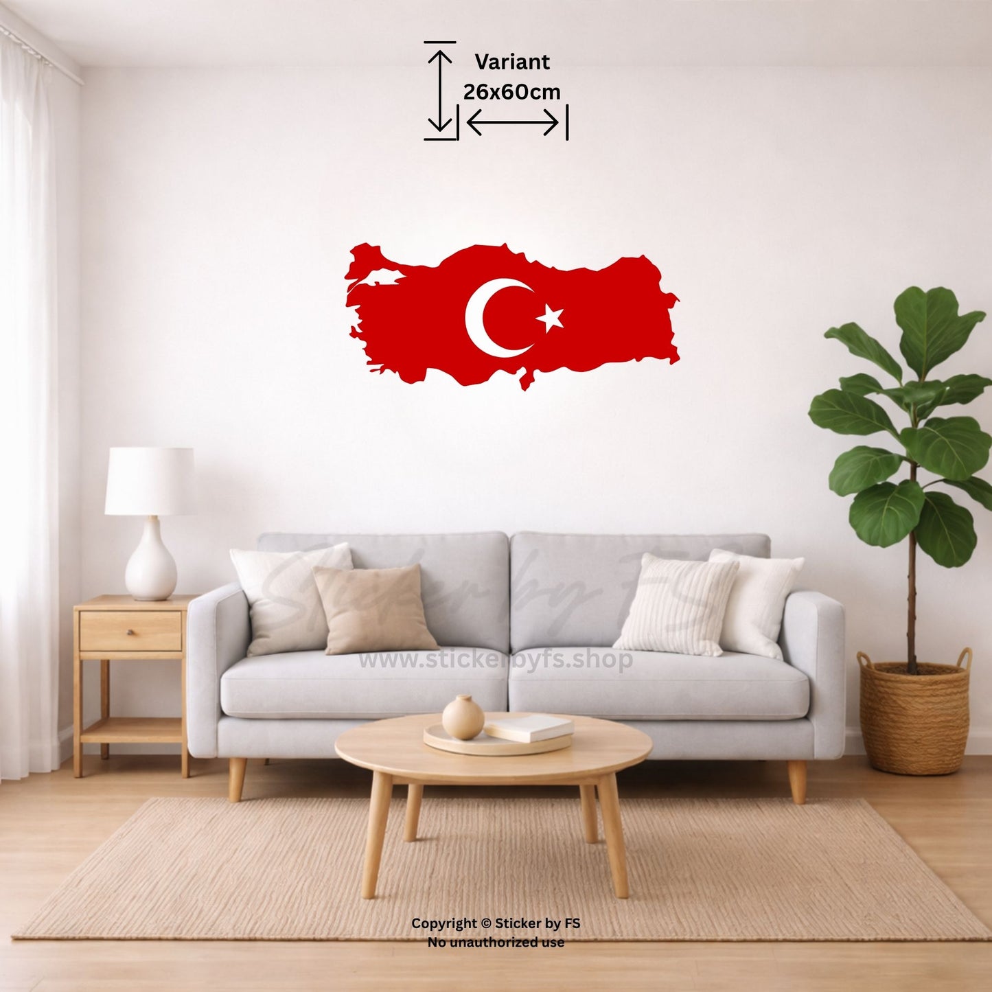 Türkei Wandtattoo Rot – moderne türkische Wanddekoration mit Türkiye Harita Motiv für Innenräume