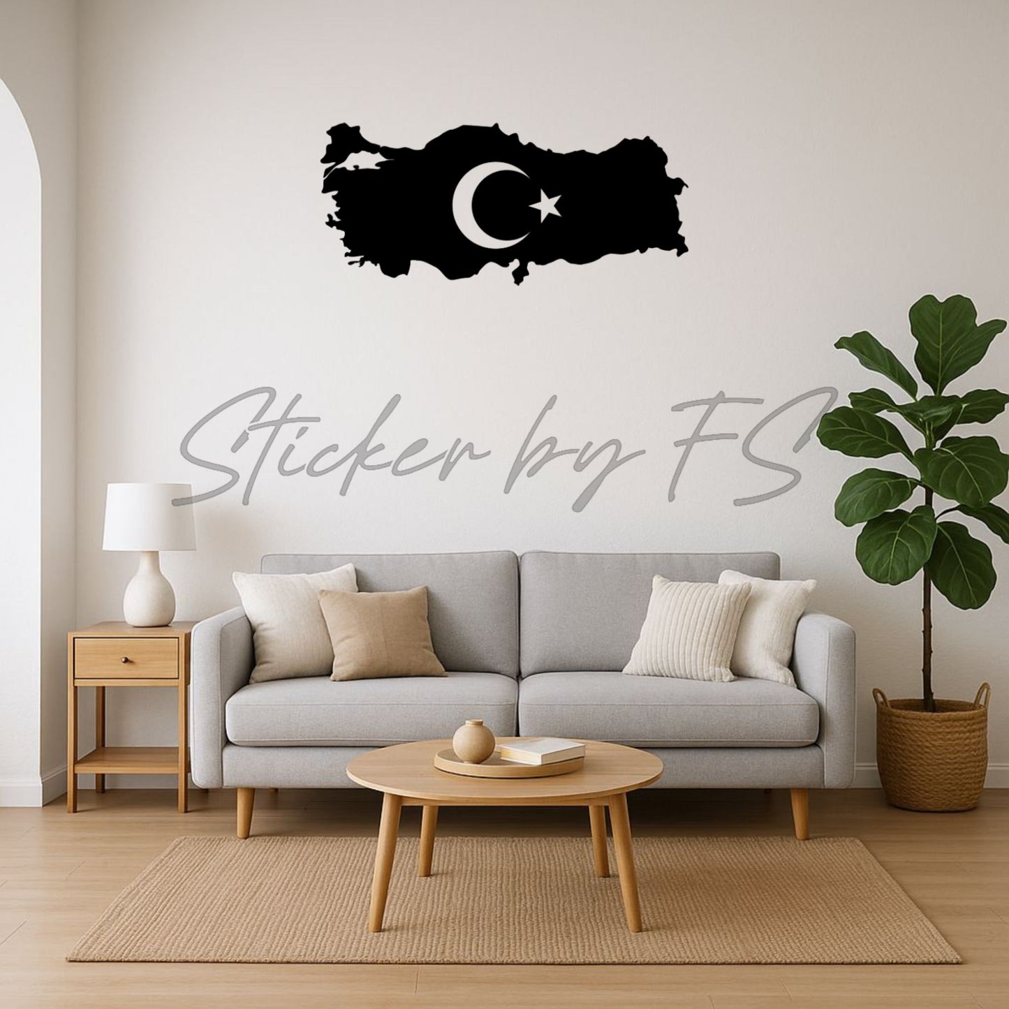Türkiye Harita Wandtattoo – hochwertiger Wandsticker