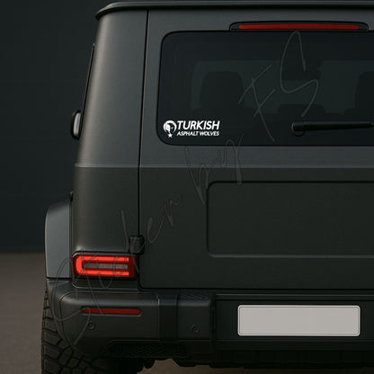 Turkish Asphaltwolves Göktürkce Sticker Aufkleber Autosticker Carsticker Sticker für Laptop Türk Türkiye Bozkurt