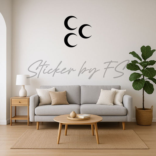 Türkisches Üç Hilal Motiv – Drei Halbmond Zeichen als Wandtattoo