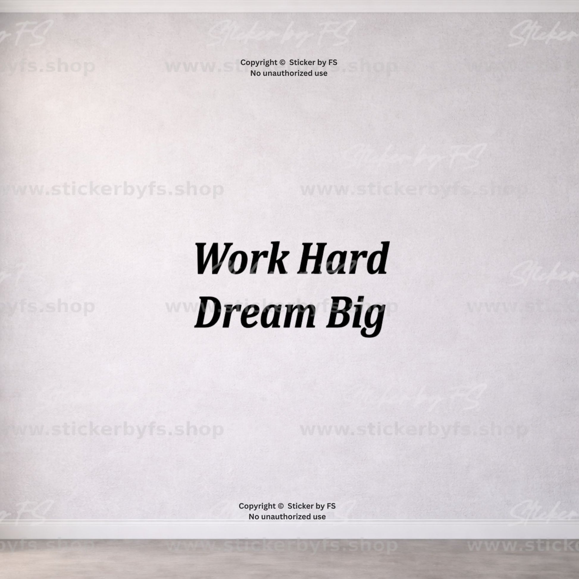 Work Hard Dream Big Wandtattoo als moderner Motivationsspruch für die Wand