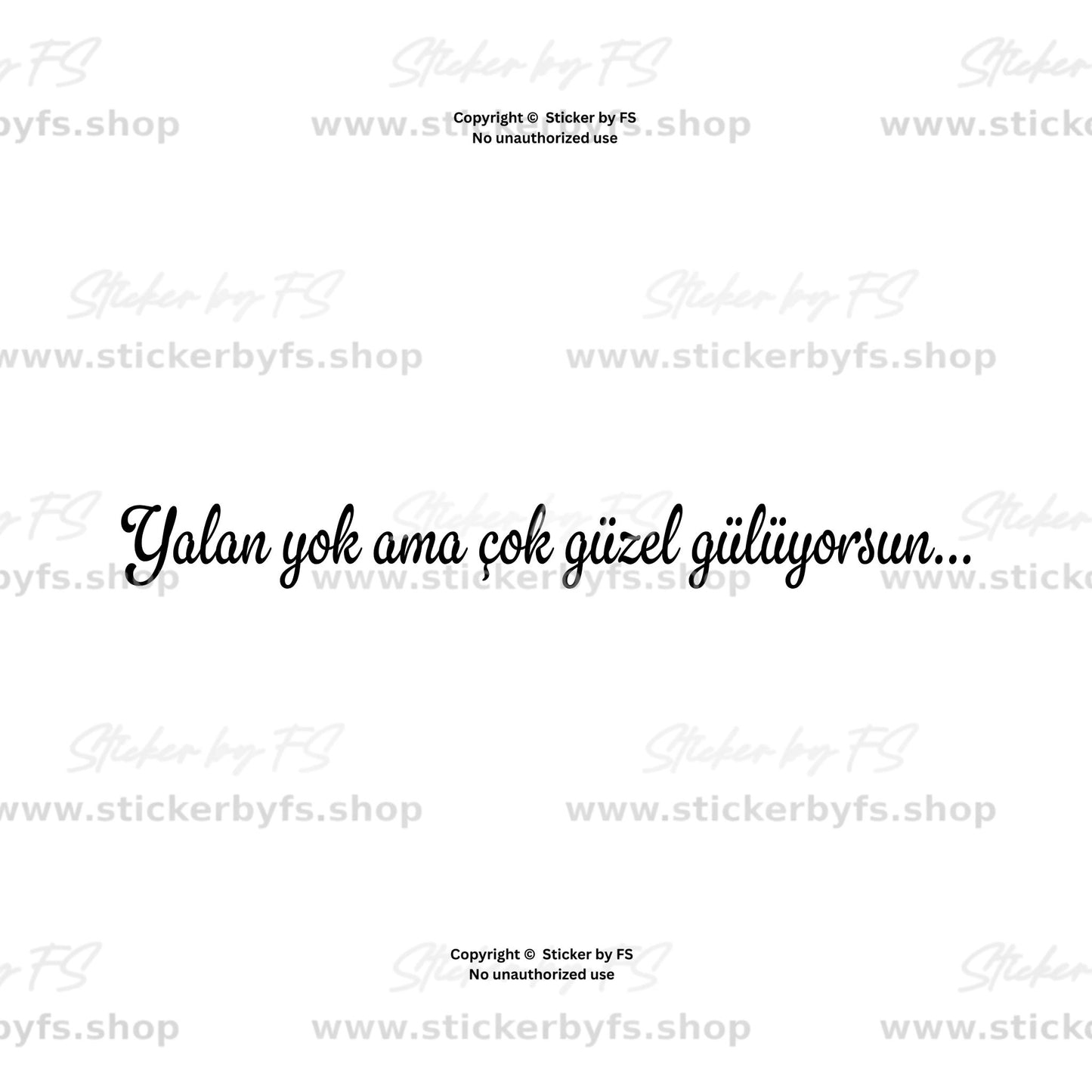 Yalan yok ama çok güzel gülüyorsun Sticker aus dem Song von BLOK3 und Poizi als Vorschau in fünf Farben