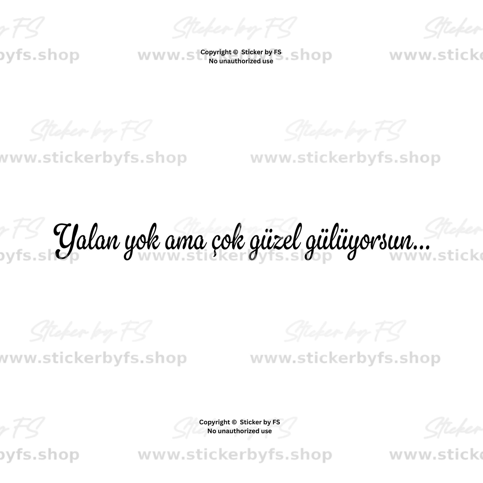 Yalan yok ama çok güzel gülüyorsun Sticker aus dem Song von BLOK3 und Poizi als Vorschau in fünf Farben