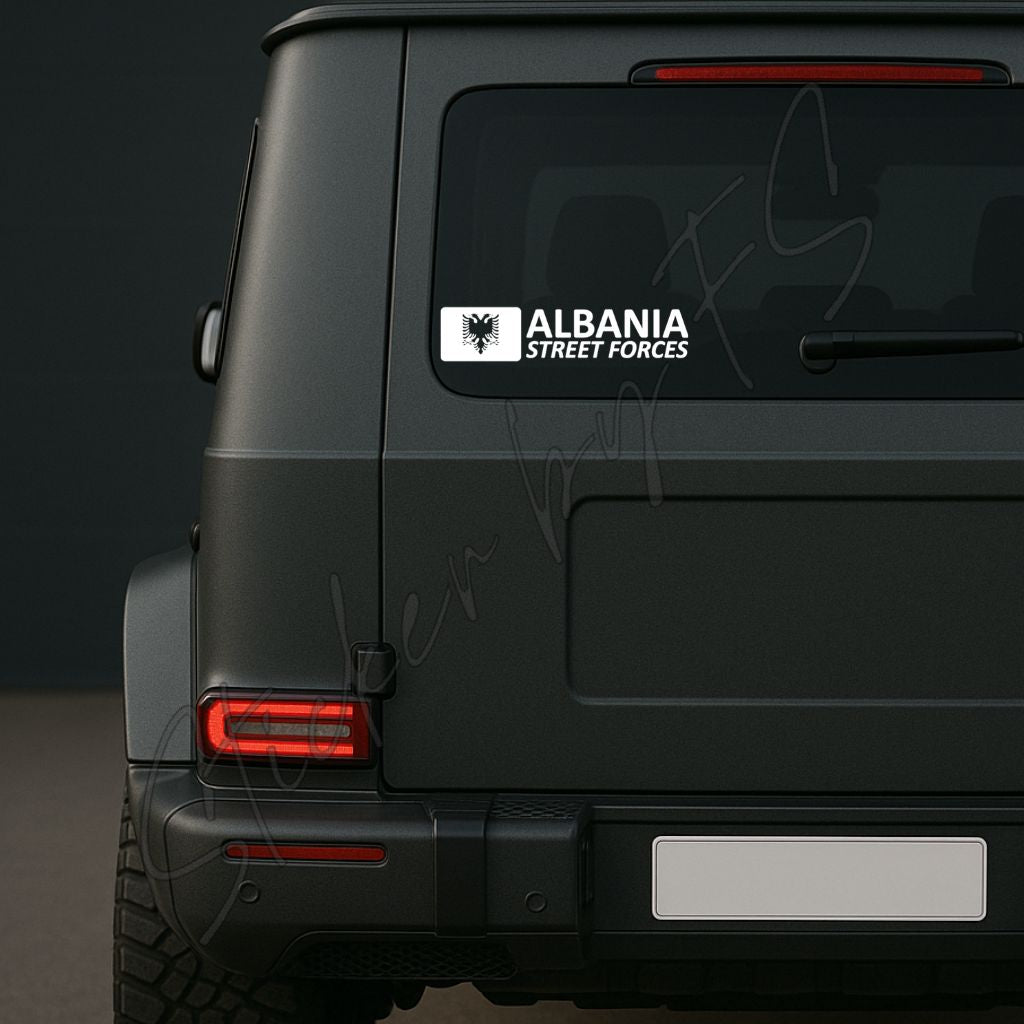 Albania Streetforces Sticker auf Auto-Heckscheibe – wetterfester Autoaufkleber