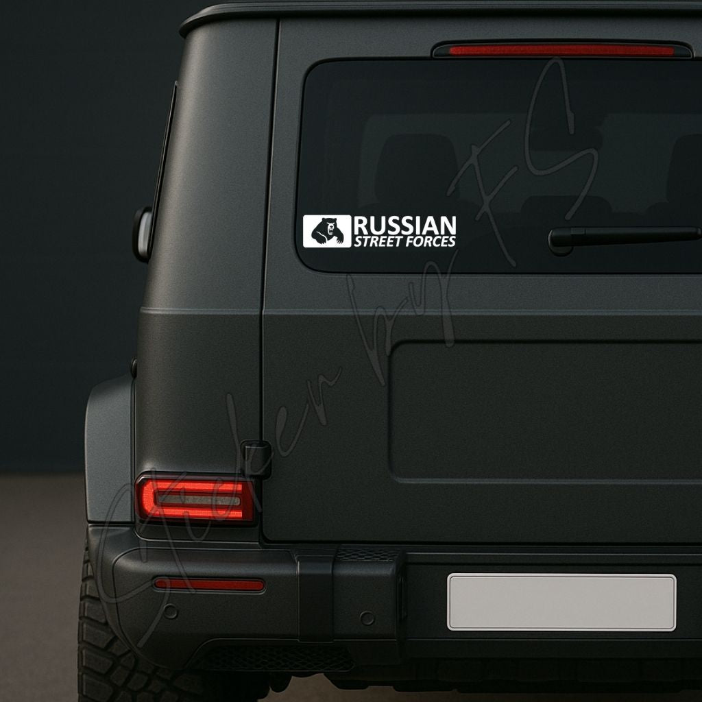 Russian Streetforces Sticker auf Auto-Heckscheibe – wetterfester Autoaufkleber