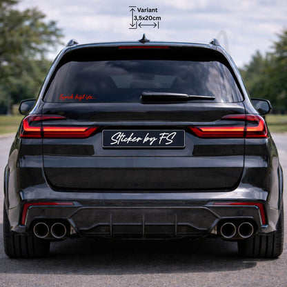 sprich değil işte sticker rot 3,5 x 20 cm – türkischer schriftzug autoaufkleber für autoscheibe und fahrzeug